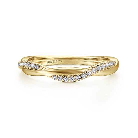 Gabriel - 14K Yellow Gold Diamond Matching Wedding Band Gabriel - 14K Yellow Gold Diamond Matching Wedding Band