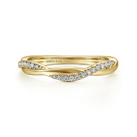 Gabriel - 14K Yellow Gold Diamond Matching Wedding Band