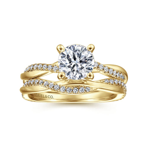 14K Yellow Gold Diamond Matching Wedding Band