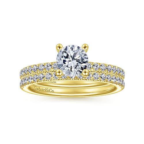 14K Yellow Gold Diamond Matching Wedding Band