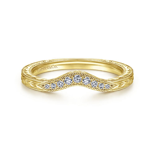 14K Yellow Gold Diamond Matching Wedding Band