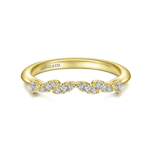 14K Yellow Gold Diamond Matching Wedding Band