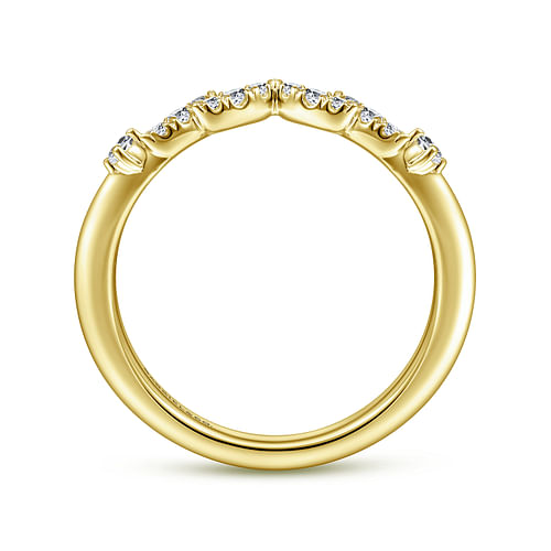 14K Yellow Gold Diamond Matching Wedding Band