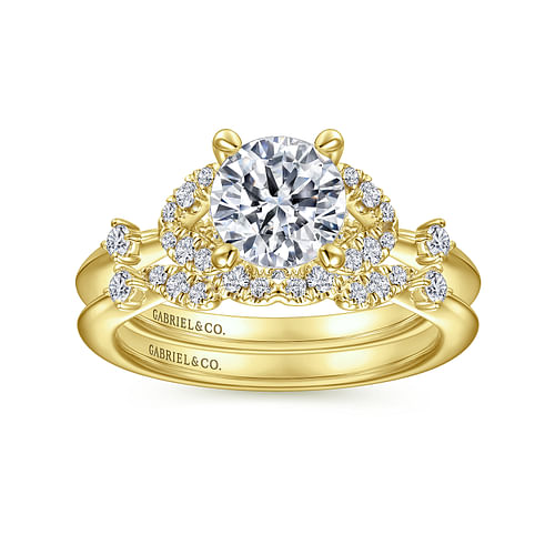 14K Yellow Gold Diamond Matching Wedding Band