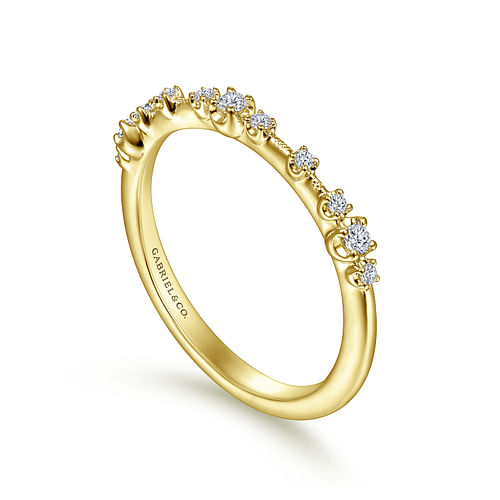14K Yellow Gold Diamond Matching Wedding Band