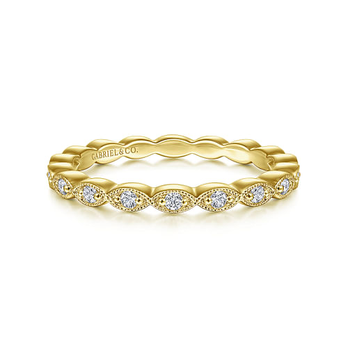 14K Yellow Gold Diamond Matching Wedding Band