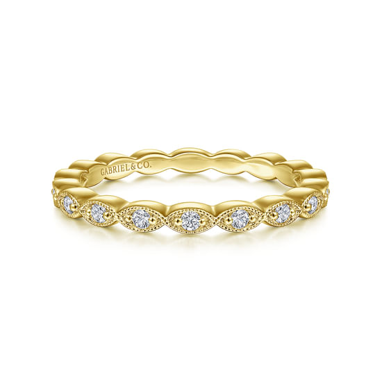 Gabriel - 14K Yellow Gold Diamond Matching Wedding Band
