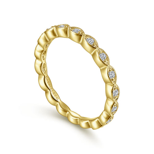 14K Yellow Gold Diamond Matching Wedding Band