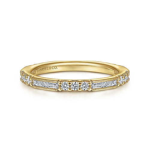 14K Yellow Gold Diamond Matching Wedding Band