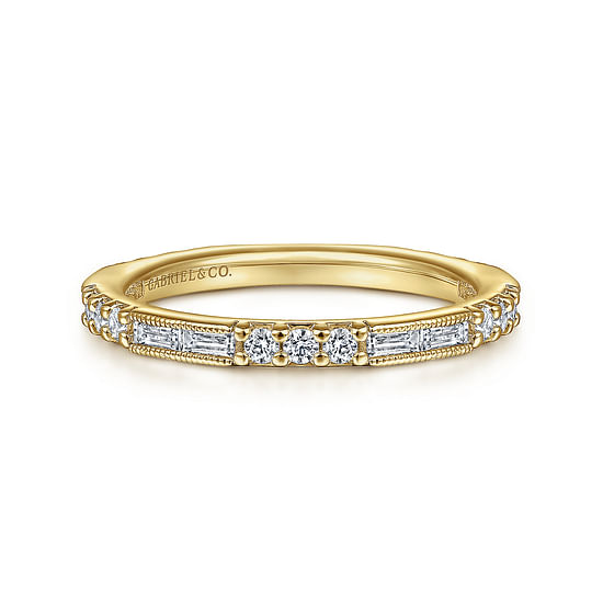 Gabriel - 14K Yellow Gold Diamond Matching Wedding Band