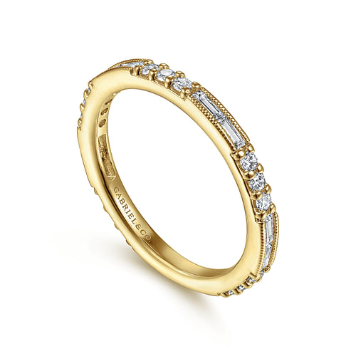 14K Yellow Gold Diamond Matching Wedding Band