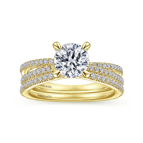 14K Yellow Gold Diamond Matching Wedding Band