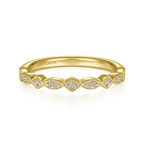 14K Yellow Gold Diamond Matching Wedding Band