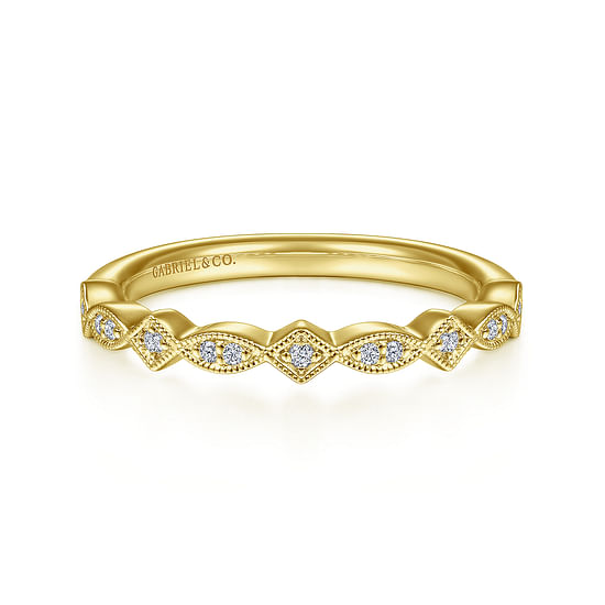 Gabriel - 14K Yellow Gold Diamond Matching Wedding Band