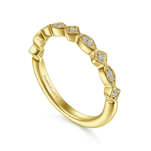 14K Yellow Gold Diamond Matching Wedding Band