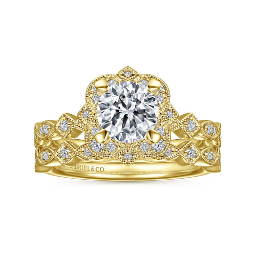 14K Yellow Gold Diamond Matching Wedding Band