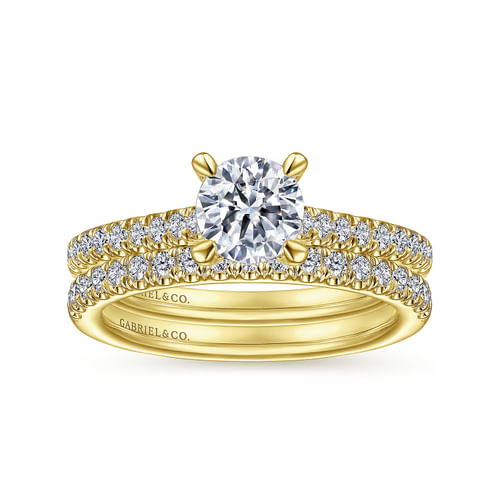 14K Yellow Gold Diamond Matching Wedding Band