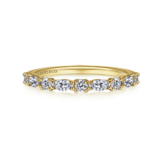 Gabriel - 14K Yellow Gold Diamond Matching Wedding Band