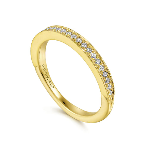 14K Yellow Gold Diamond Matching Wedding Band