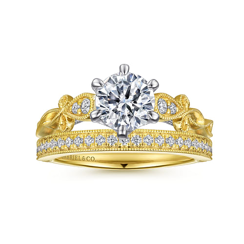 14K Yellow Gold Diamond Matching Wedding Band