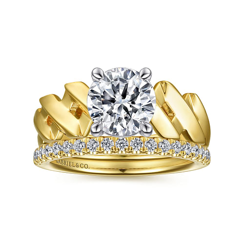 14K Yellow Gold Diamond Matching Wedding Band