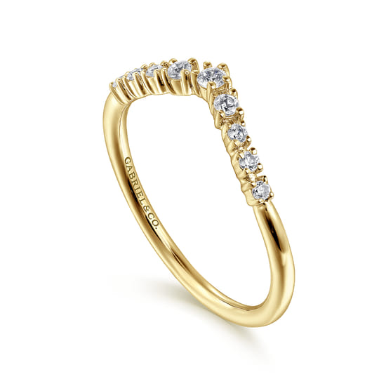 14K Yellow Gold Diamond Matching Wedding Band angle 3