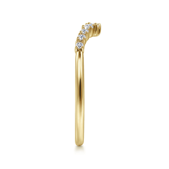 14K Yellow Gold Diamond Matching Wedding Band angle 5