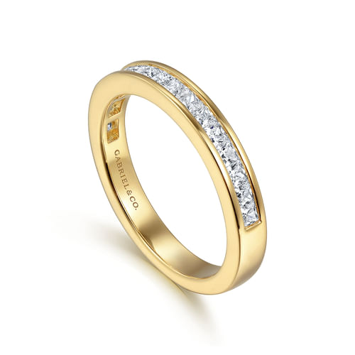 14K Yellow Gold Diamond Matching Wedding Band