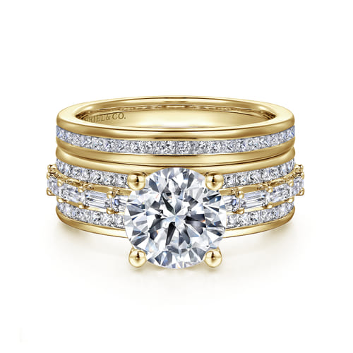 14K Yellow Gold Diamond Matching Wedding Band 14K Yellow Gold Diamond Matching Wedding Band