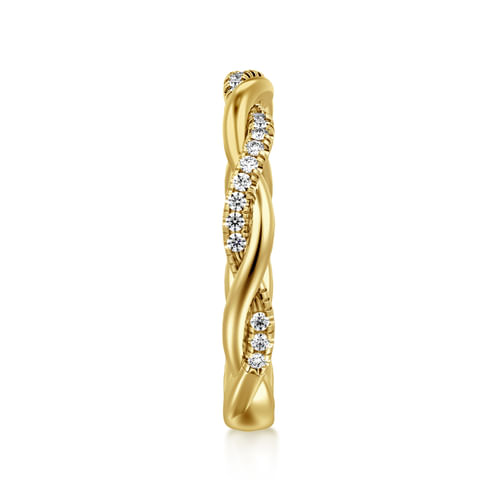 14K Yellow Gold Diamond Matching Wedding Band