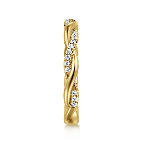 14K Yellow Gold Diamond Matching Wedding Band