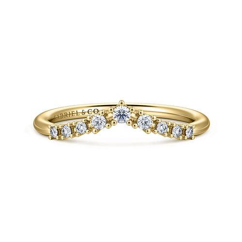 14K Yellow Gold Diamond Matching Wedding Band