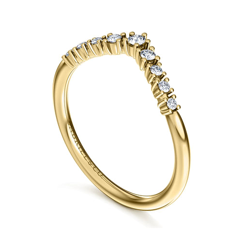 14K Yellow Gold Diamond Matching Wedding Band