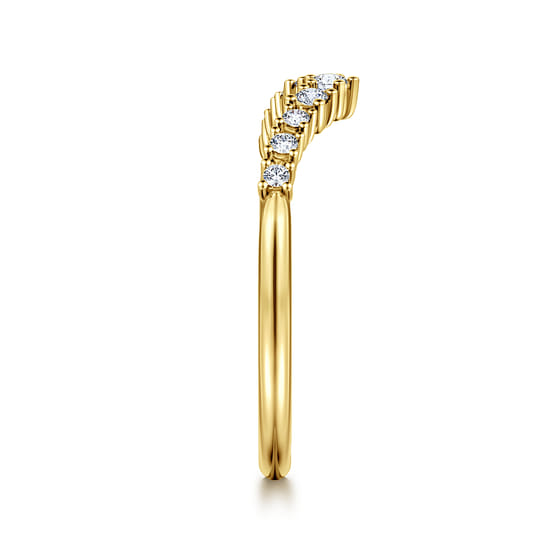 14K Yellow Gold Diamond Matching Wedding Band angle 5