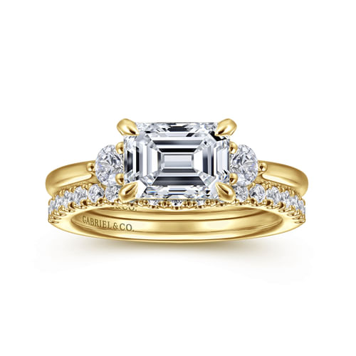14K Yellow Gold Diamond Matching Wedding Band