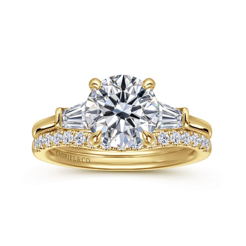 14K Yellow Gold Diamond Matching Wedding Band
