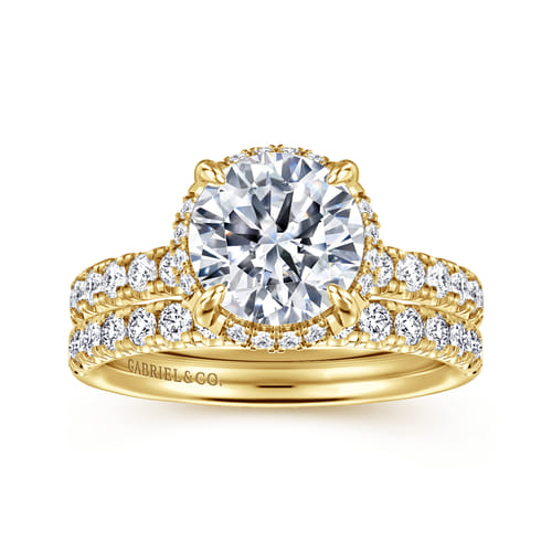 14K Yellow Gold Diamond Matching Wedding Band