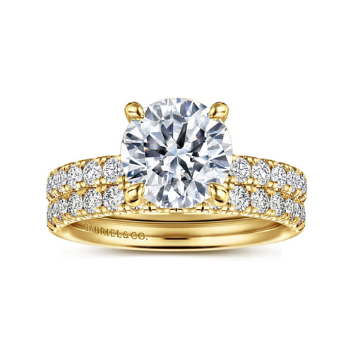14K Yellow Gold Diamond Matching Wedding Band