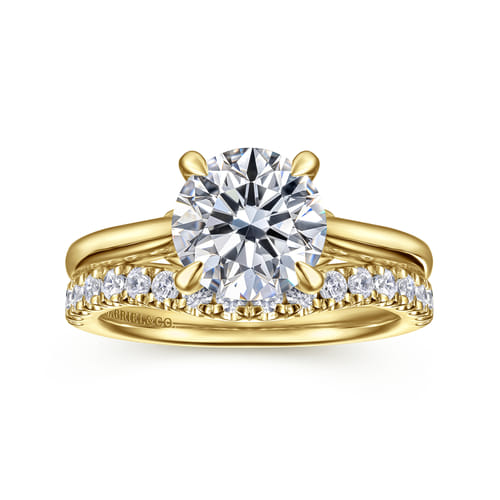 14K Yellow Gold Diamond Matching Wedding Band