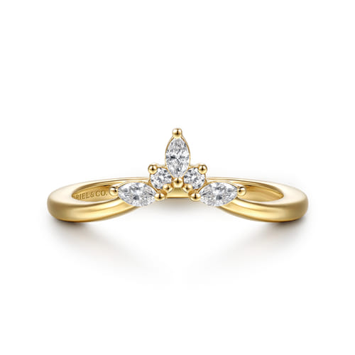 14K Yellow Gold Diamond Matching Wedding Band