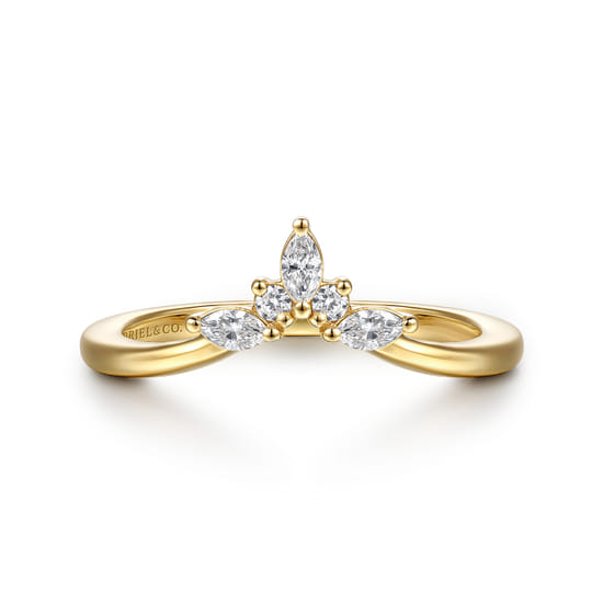 Gabriel - 14K Yellow Gold Diamond Matching Wedding Band Gabriel - 14K Yellow Gold Diamond Matching Wedding Band