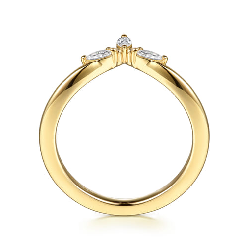 14K Yellow Gold Diamond Matching Wedding Band