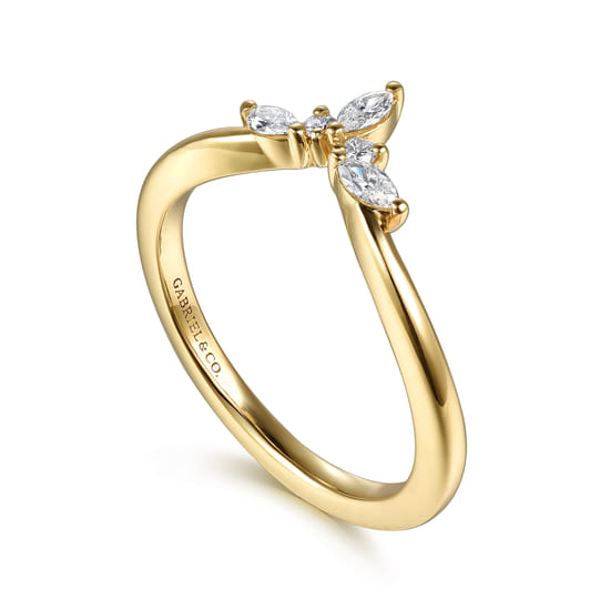 14K Yellow Gold Diamond Matching Wedding Band angle 3