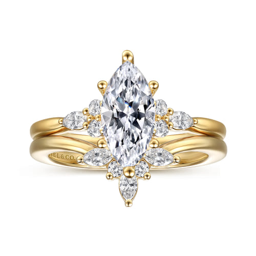 14K Yellow Gold Diamond Matching Wedding Band