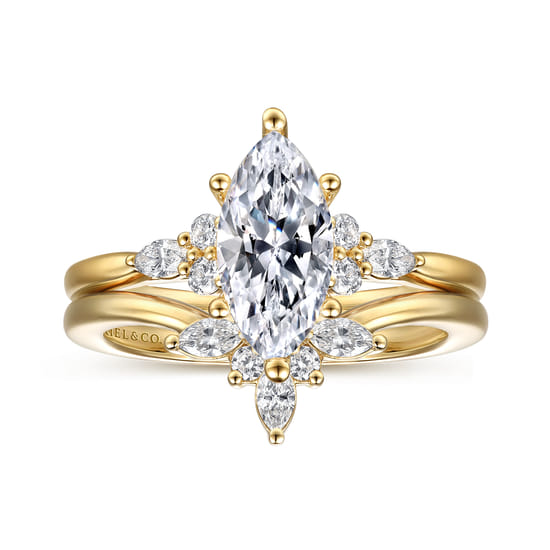 14K Yellow Gold Diamond Matching Wedding Band angle 4