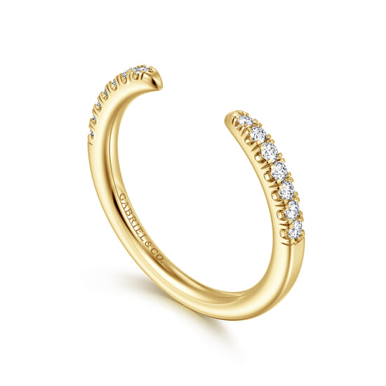 14K Yellow Gold Diamond Matching Wedding Band angle 3