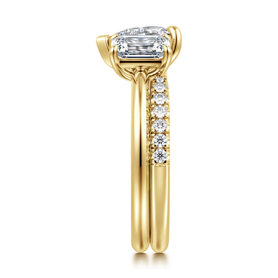 14K Yellow Gold Diamond Matching Wedding Band angle 5