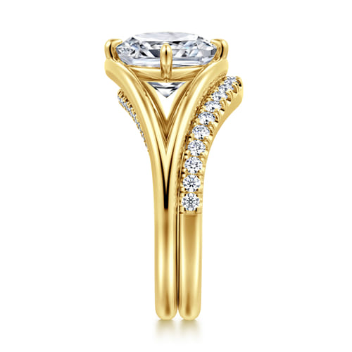 14K Yellow Gold Diamond Matching Wedding Band