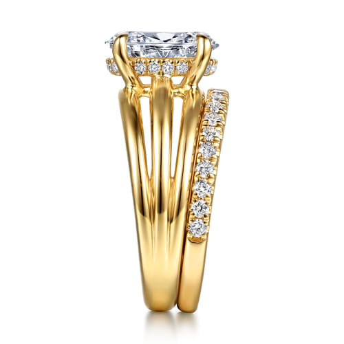 14K Yellow Gold Diamond Matching Wedding Band