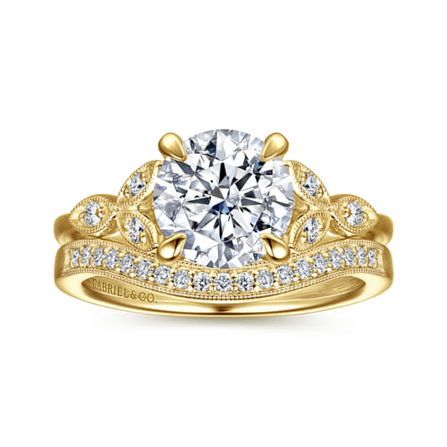 14K Yellow Gold Diamond Matching Wedding Band